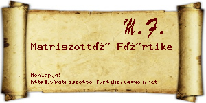 Matriszottó Fürtike névjegykártya